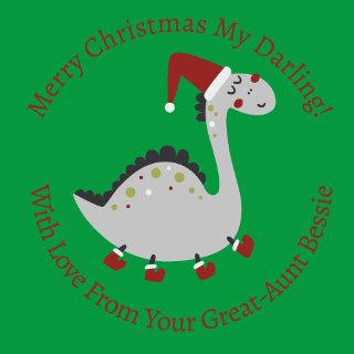 Personalized Cute Christmas Dinosaur In Boots