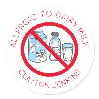 Personalized Dairy Milk Allergy Stickers