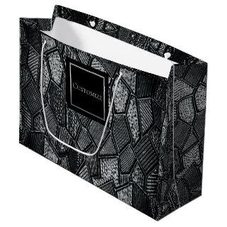 Personalized Dark Grey Mosaic Glass Large Bag