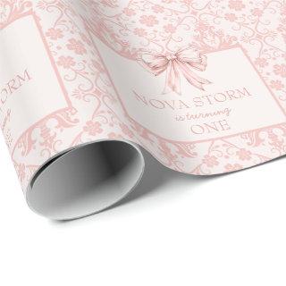Personalized Demask Blush Pink Coquette Milestone