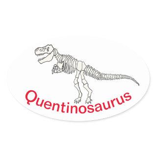 Personalized Dinosaur Name Oval Sticker