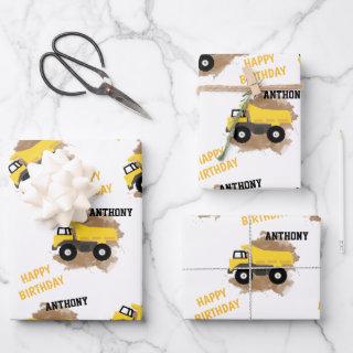 Personalized Dump Truck Construction Mud Boys Name  Sheets