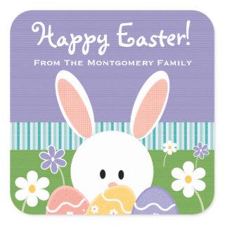 Personalized Easter Bunny Eggs Label Stickers