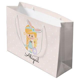 Personalized Easter Gift Bag Bunny Headband Blonde