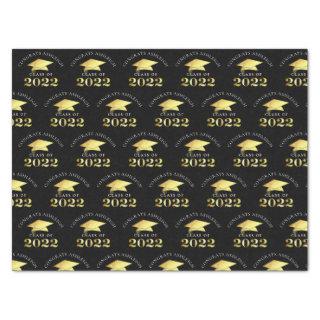 Personalized Elegant Class of 2022 Black Gold Tissue Paper