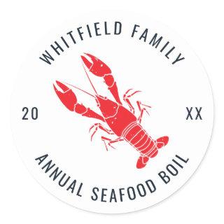 Personalized Family Summer Lobster Boil Classic Round Sticker