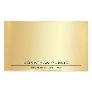 Personalized Faux Gold Metallic Look Add Text Rectangular Sticker