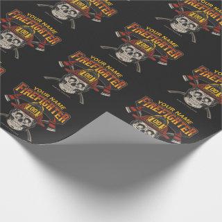 Personalized Fireman Skull Helmet Axe Firefighter