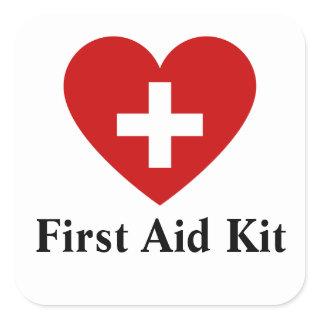 Personalized first aid kit square sticker