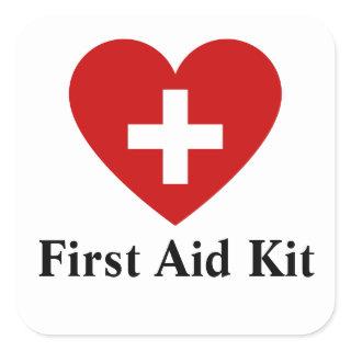 Personalized first aid kit square sticker