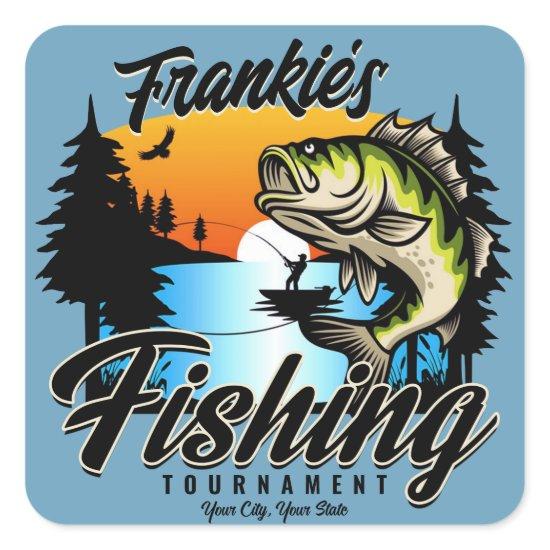 Personalized Fishing Tournament Fish Angler Trout  Square Sticker