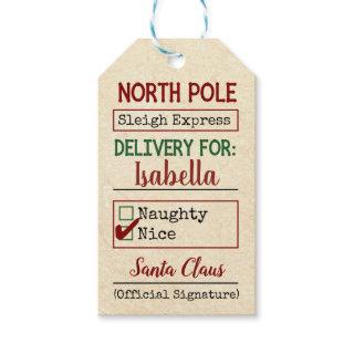 Personalized From Santa Gift Tag
