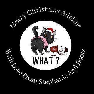 Personalized Funny Christmas Cat On Black