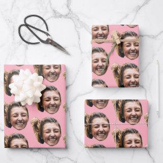 Personalized Funny Pink Custom Face Photo Girly  Sheets