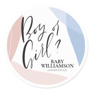 Personalized Gender Reveal Party Decoration Classic Round Sticker