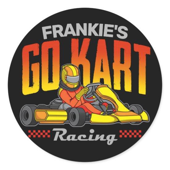 Personalized Go Kart Racing Motorsport Karting Classic Round Sticker