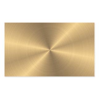 Personalized Gold Metallic Radial Texture Rectangular Sticker