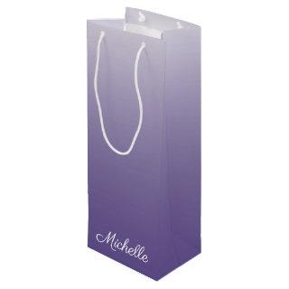 Personalized gradient ombre Ultra Violet Wine Gift Bag