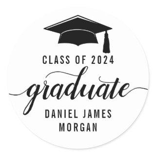 Personalized Graduation Class Of 2024 Classic Round Sticker