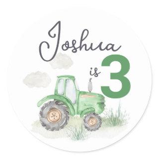 Personalized Green Tractor Stickers
