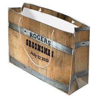 Personalized Groomsman Whiskey Barrel Large Gift Bag
