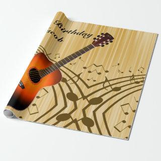 Personalized Guitar and Musical Notes Birthday