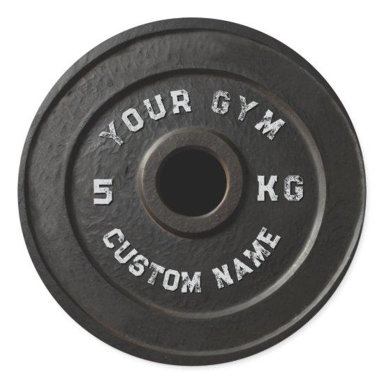 Personalized Gym Owner | Funny Vintage Fitnes Classic Round Sticker