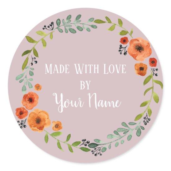 Personalized Handmade Flower Wreath Sticker