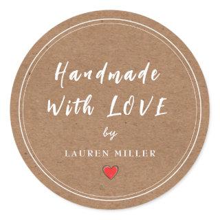 Personalized Handmade with love  Classic Round Sticker