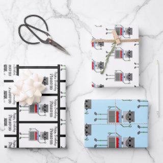 Personalized Happy Birthday Robot Themed  Sheets