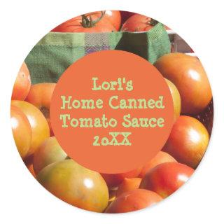 Personalized Home-Canned Tomato Product Template Classic Round Sticker