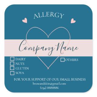 Personalized Homemade ALLERGY  Label