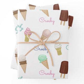 Personalized Ice Cream Social Birthday Party  Sheets