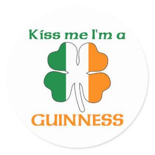 Personalized Irish Kiss Me I'm Guinness Classic Round Sticker