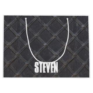 Personalized Iron Metal diamond pattern Large Gift Bag