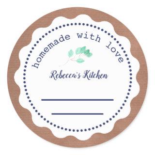 Personalized Jam Canning | Homemade  with love Classic Round Sticker