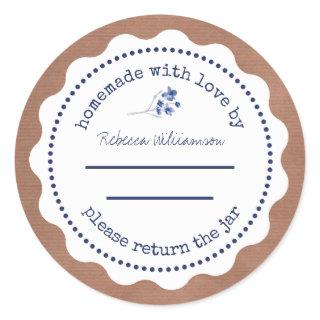 Personalized Jam Canning | Homemade  with love Classic Round Sticker