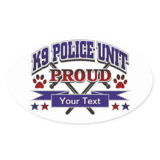 Personalized K9 Unit Proud Oval Sticker
