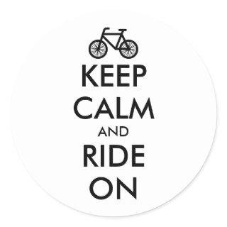 Personalized KEEP CALM and RIDE ON Classic Round Sticker
