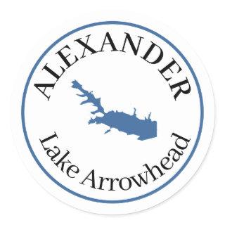 Personalized Lake Arrowhead   Classic Round Sticker