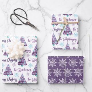 Personalized Lavender Merry Christmas Tree Script  Sheets