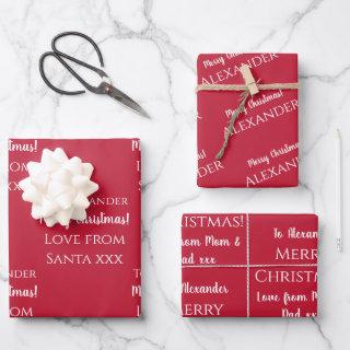 Personalized Merry Christmas Red Festive  Sheets