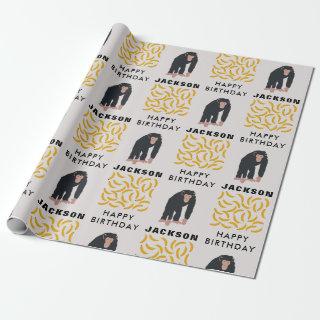 Personalized Monkey Chimpanzee & Banana Birthday