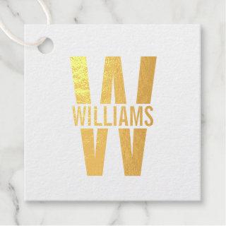 Personalized Monogram and Name Gold Foil Favor Tags