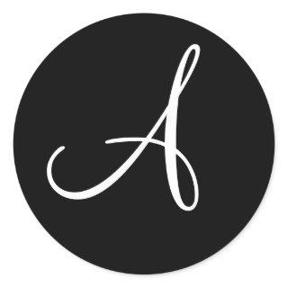 Personalized Monogram Wedding Invitation Envelope  Classic Round Sticker