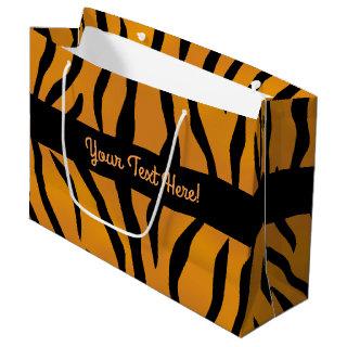 Personalized Monogram Wild Thing Tiger Stripes Large Gift Bag