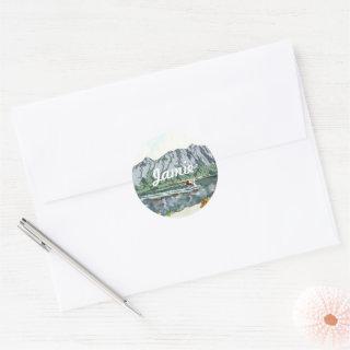Personalized Mountain Classic Round Sticker