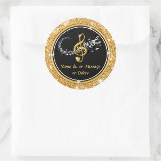 Personalized Music Stickers for Favors, Envelopes