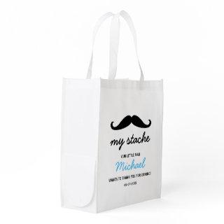Personalized Mustache theme birthday party Grocery Bag