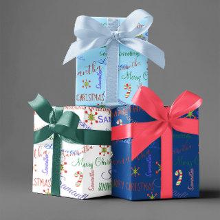 Personalized Name Custom Holiday Christmas Blues  Sheets